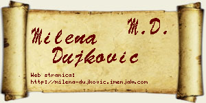 Milena Dujković vizit kartica